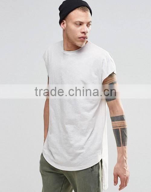 OEM men oversized sleeveless plain crew neck t-shirt