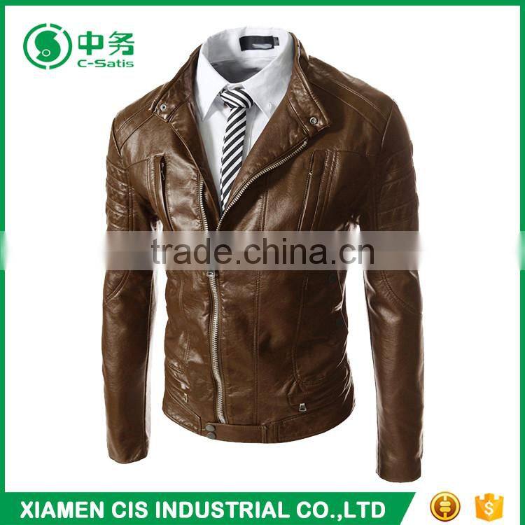 Wholesale Fashion Slim Fit Pelle Pelle Leather Jackets for Men