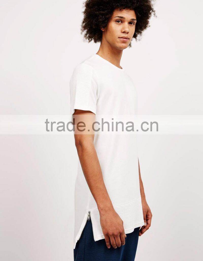 2017 Fashion Black T-Shirts Own Logo MGOO Custom Longline T Shirt Top Sell 100% Cotton Streetwear