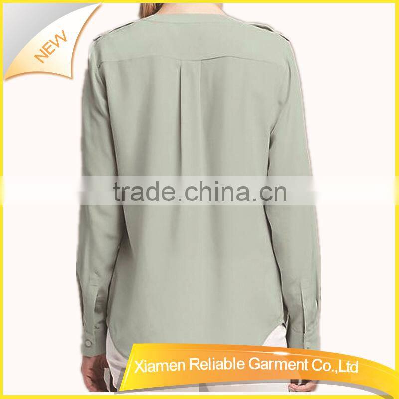 Cotton long sleeve dresses shirt with pockets