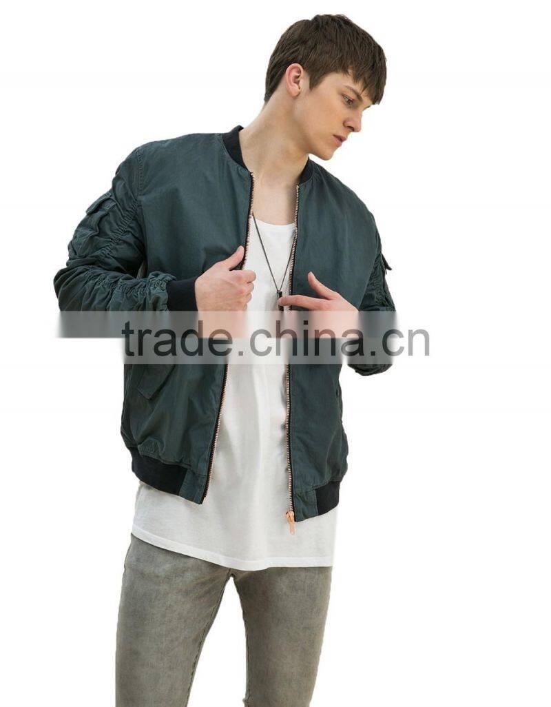 Classic fashion jacket pleated sleeve mens fashion jacket
