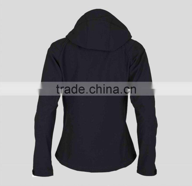 Woman soft shell fleece 100%polyester jacket winter style