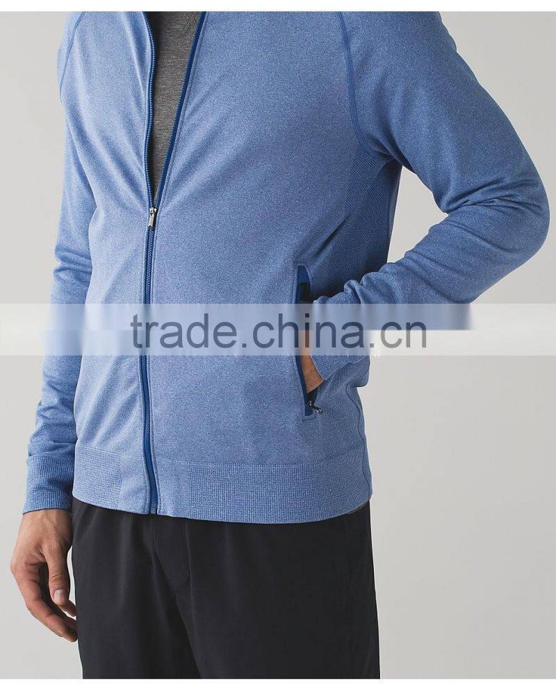 Custom zip up sweatshirts without hoods men seamless zipper jacket sweatshirt