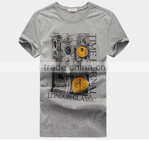 Grey men's t shirt with short sleeve wholesale china