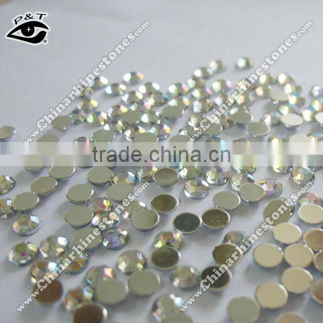 10MM Flat back acrylic rhinestone crystal AB for craft garment