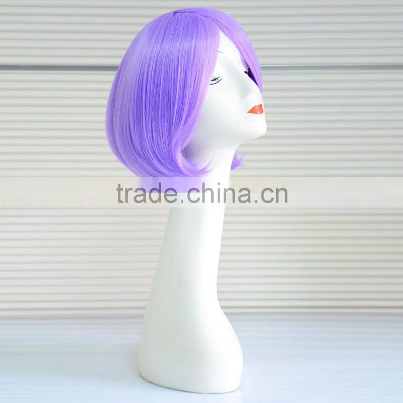 High Quality 2016 New Fashion Pink Wavy Short Bob Wig For Female Model