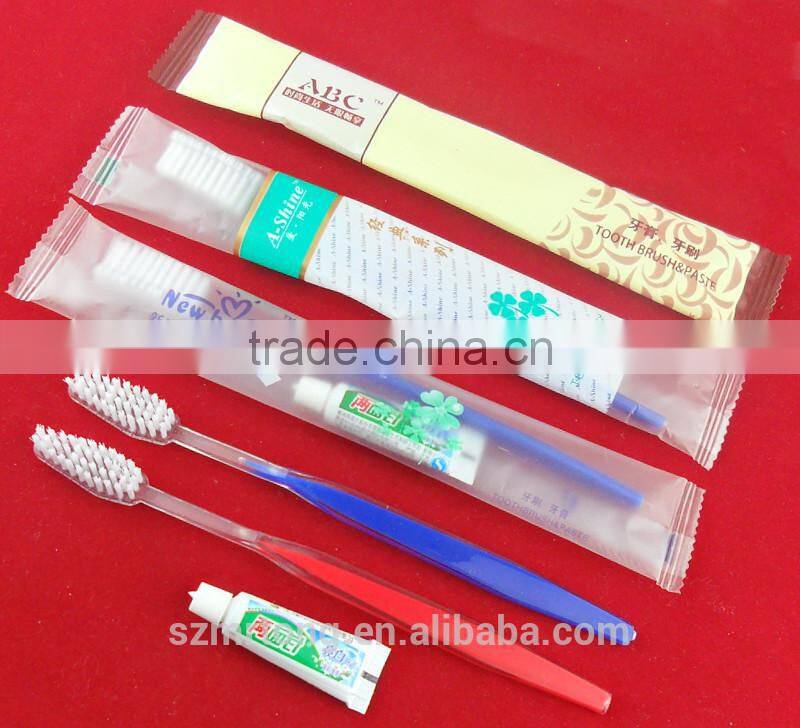 High quality hotel disposable toothbrush with toothpaste kit