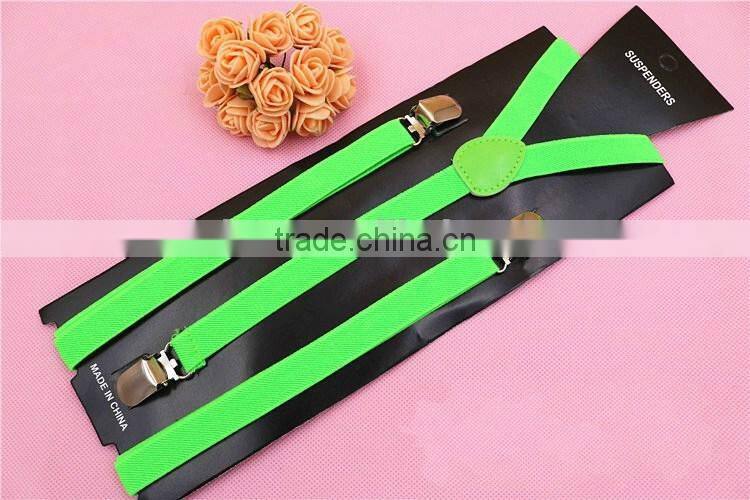 15 Colors 0.6 Inch Clip-on Suspenders Elastic Y-Shape Adjustable Braces