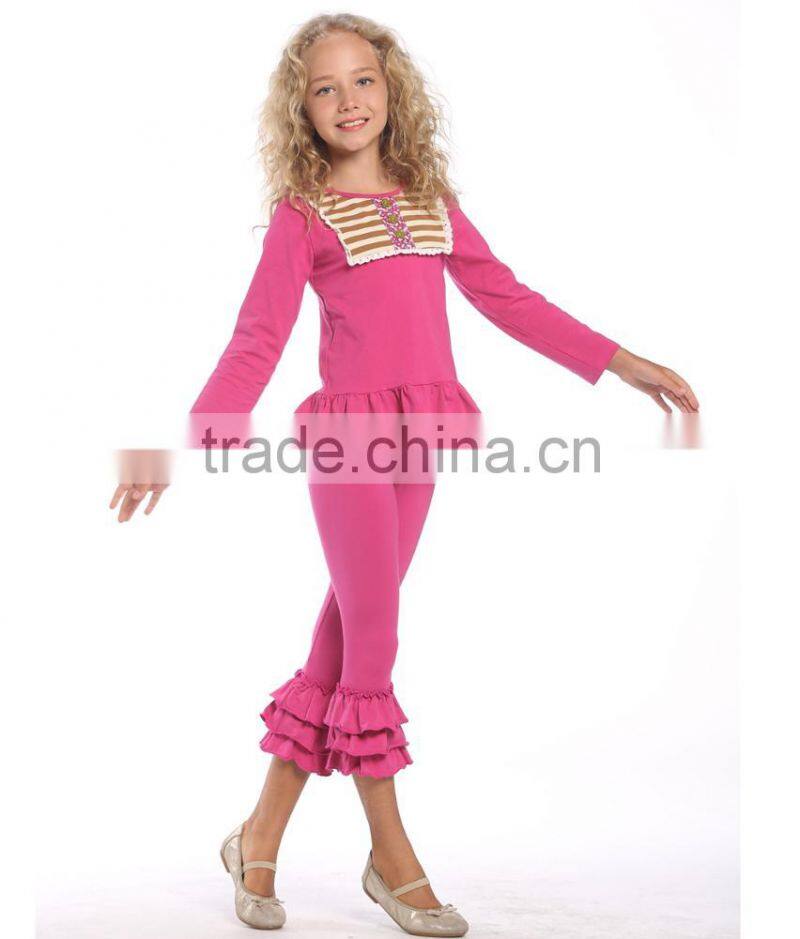 100% cotton knitted children girl winter pajamas sets wholesale