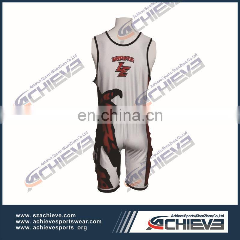 wholesales Super quality most popular superman customized wrestling singlet