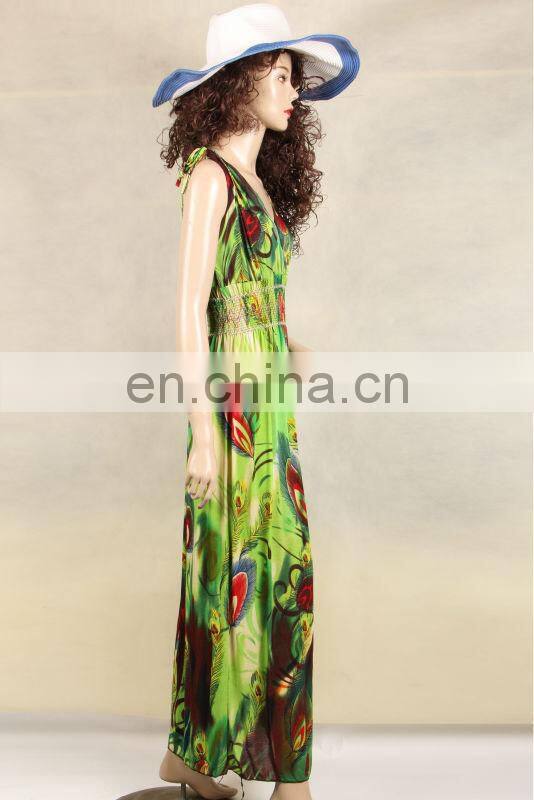 Fashionable girl's hippie beach long dress