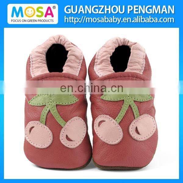 Soft Sole Cow Leather Kid Pre-Wlaker Shoes Blue Bird Pattern Size 0-4 Years