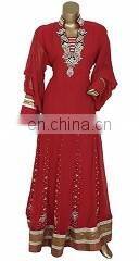 New Casual And Beautiful Red Chiffon Abaya Kaftan