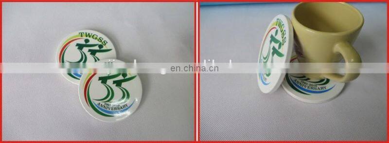 3D custom PVC glass drink coaster with embossed logo for mass selling