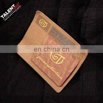 custom private design die-cutting leather label patch for jeans collection