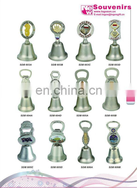 Top spining custom small metal souvenirs dinner bell brass bell