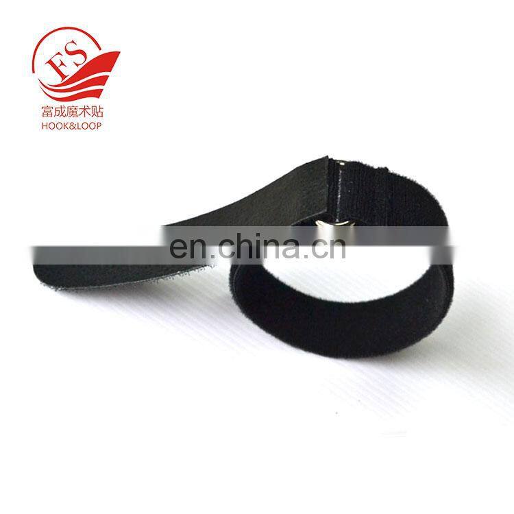 High quality double side velour tape mental buckle hook loop packing strap