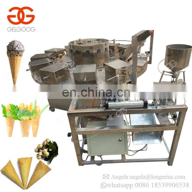 Commercial Used Semi-Automatic Gas Heating Waffle Bowl Ice Cream Cone Baker Maker Rolled Snow Sugar Cone Baking Machine For Sale