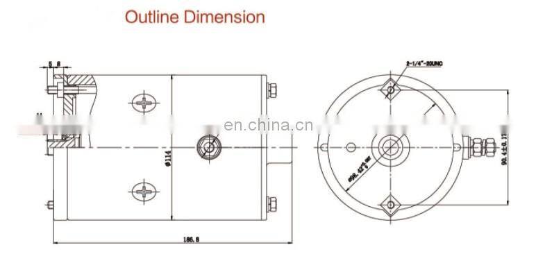 6N.m ZD1200 DC Motor 12V 1.6KW 2500RPM CW Rotation Brush DC Motor