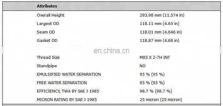 High quality Heavy Trucks Diesel Engine Parts 3101872 Fuel Water Separator FS1040 Fuel Filter