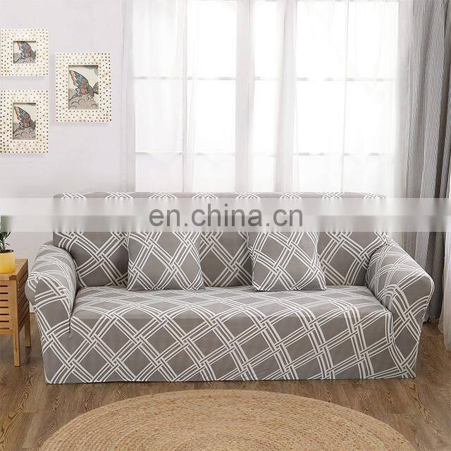 1PC Love Seat Home Decorate Geometry of the gray All-inclusive Elastic Sofa Covers Stretch Universal for Furniture Armchairs