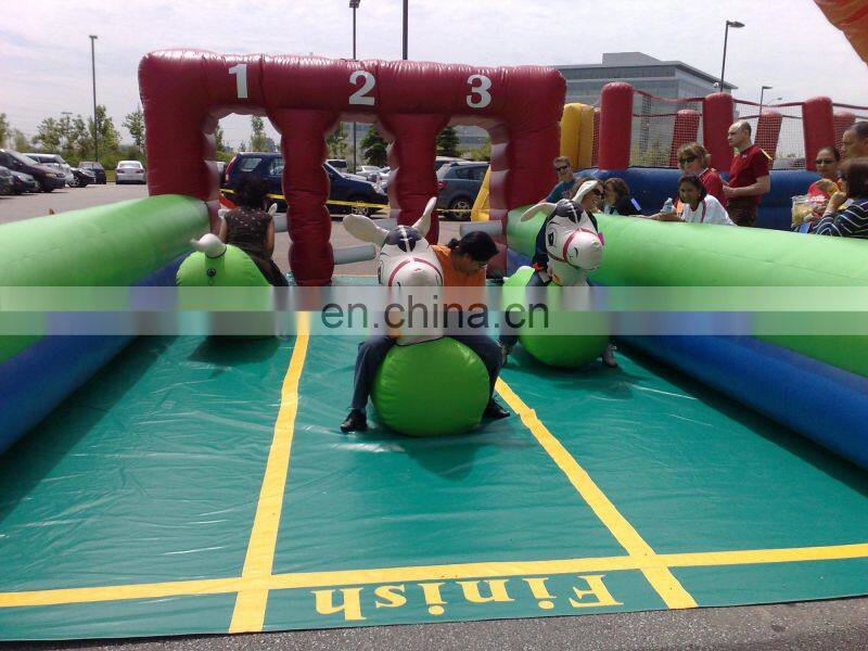 Outdoor Kids Fun Inflatable Horse Racing Inflatable Race Track With Horse Run
