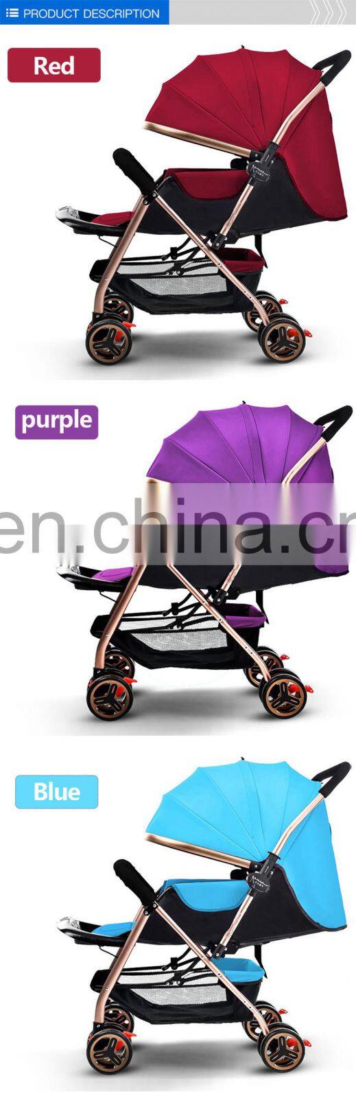 China High Quality Two-Way Lightweight Foldable Multifunctional Baby Stroller