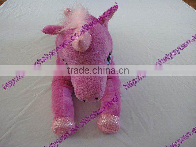 50cm soft plush pink horse toy
