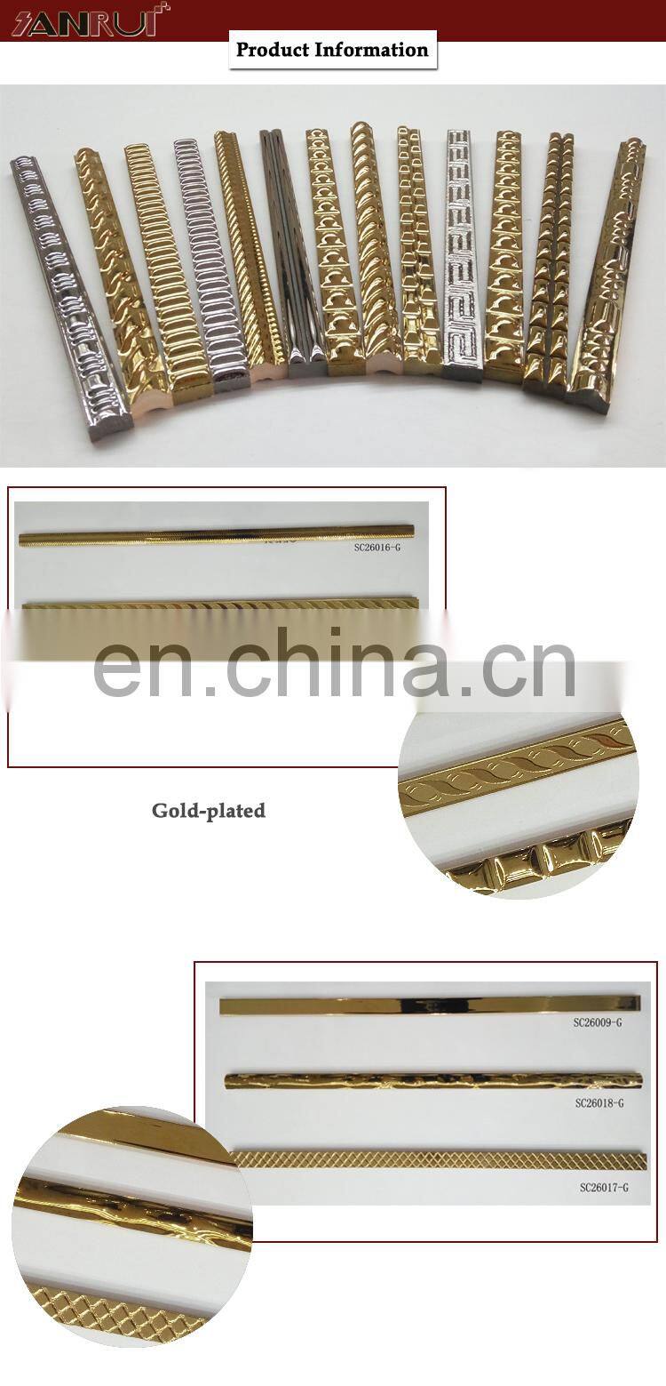 Ceramic Tile Trim Border of Spain Decorative Wall Gold Pencil