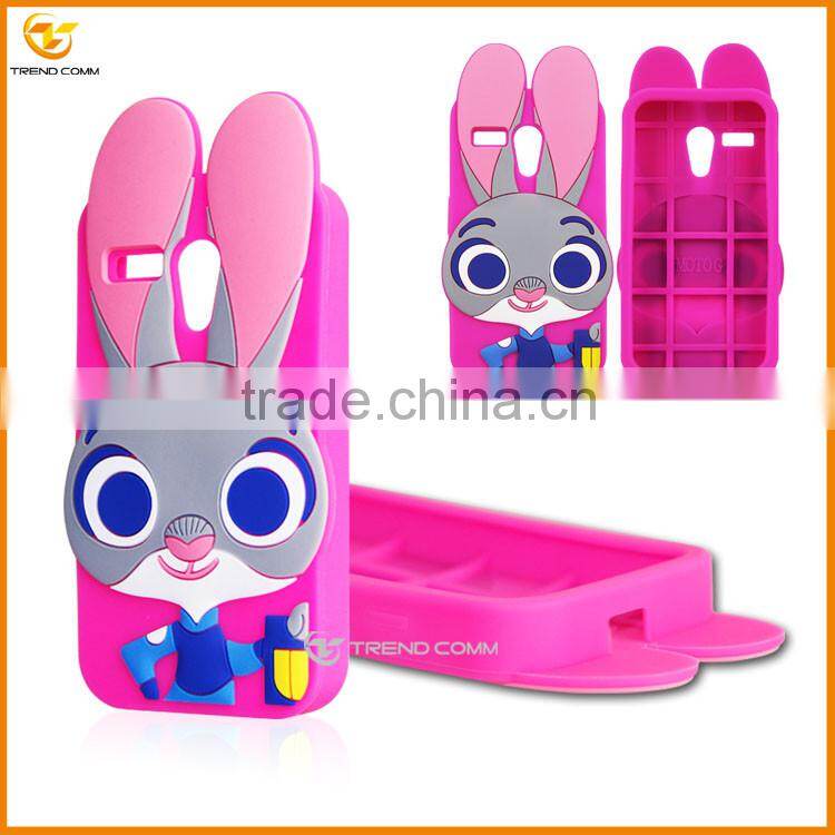 new products 2016 3d rabbit cartoon silicone cellular for motorola g