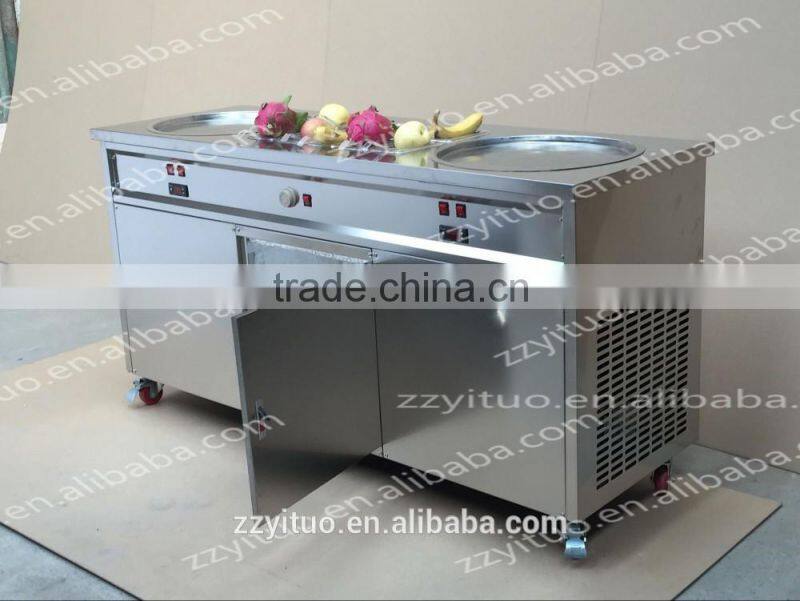 Panasonic compressor ice cream roll machine, ice cream cold plate machine