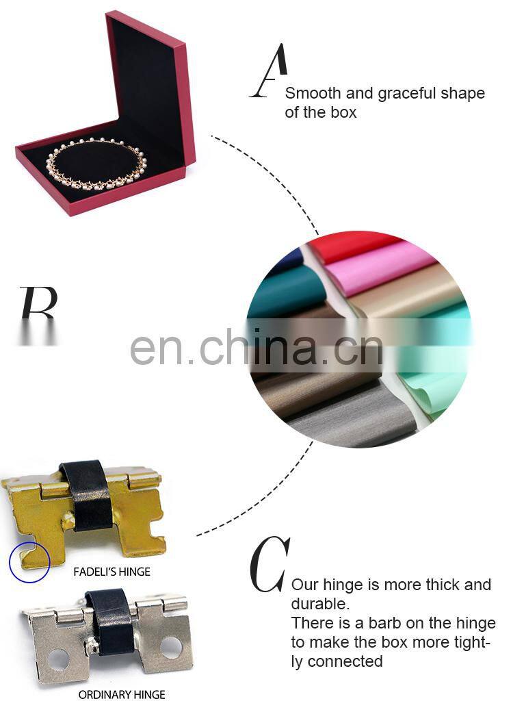 Wholesale Custom Luxury Red Pu Leather Jewelry Packaging Necklace Jewelry Box
