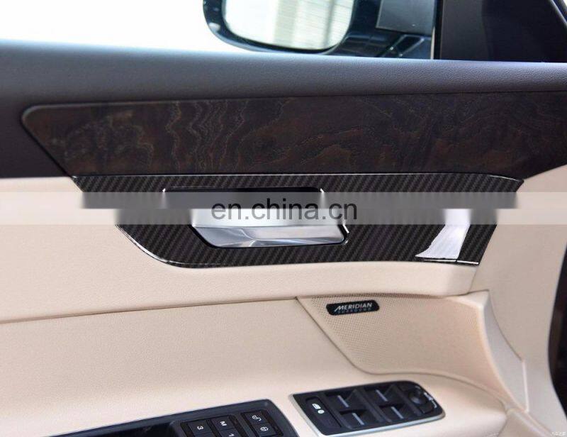 4Pcs Carbon Fiber Style Door Handle Panel Cover Trim For Jaguar XF XFL Car Accessory