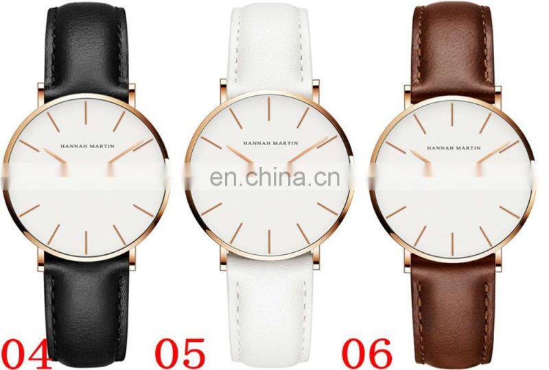 HHannah Martin CB36 Fashion Women Watches Casual Leather Waterproof Wristwatch Elegant Quartz Watch Women