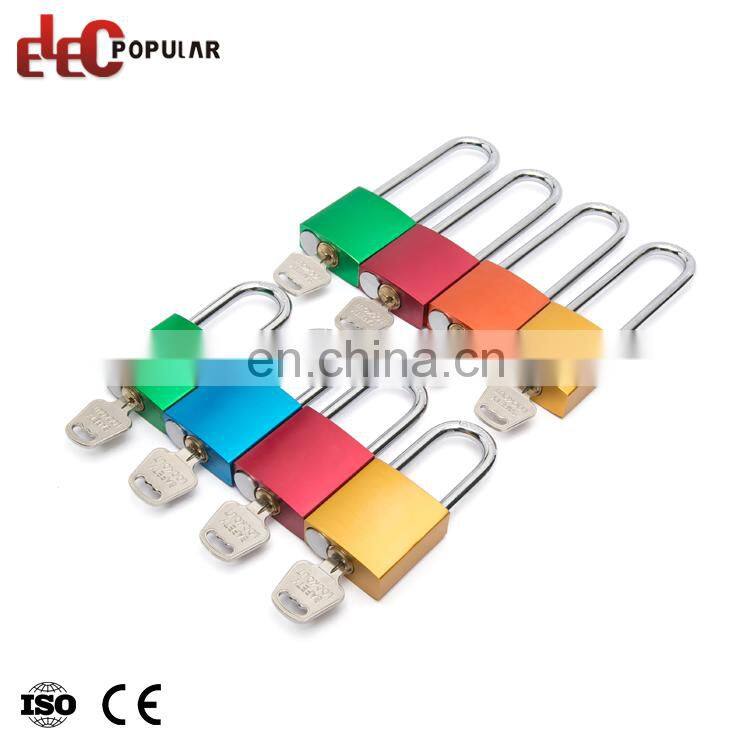 Bulk Rectangular Long Shackle Colorful Aluminium Safety Padlock