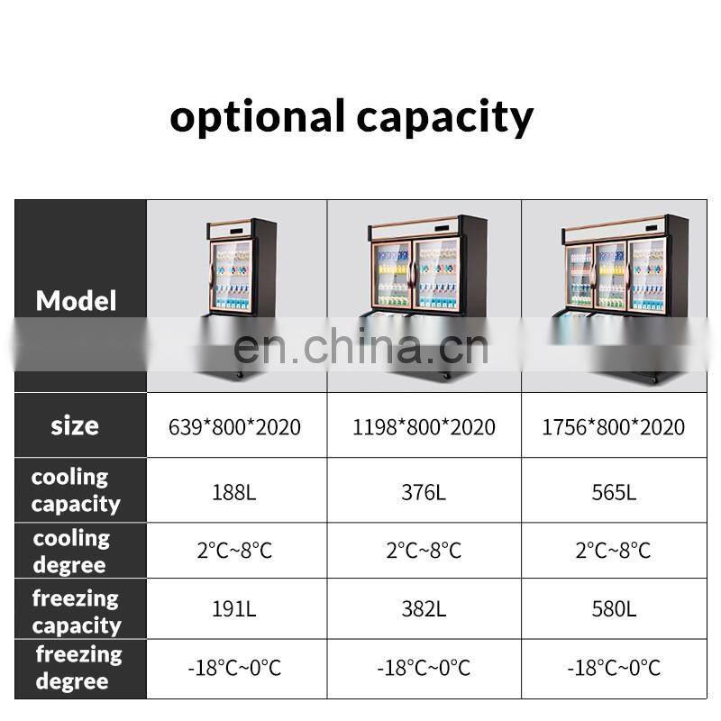 Commercial large vegetables drink display freezer cooler restaurant BBQ meat refrigerator preservation freezing cooler display