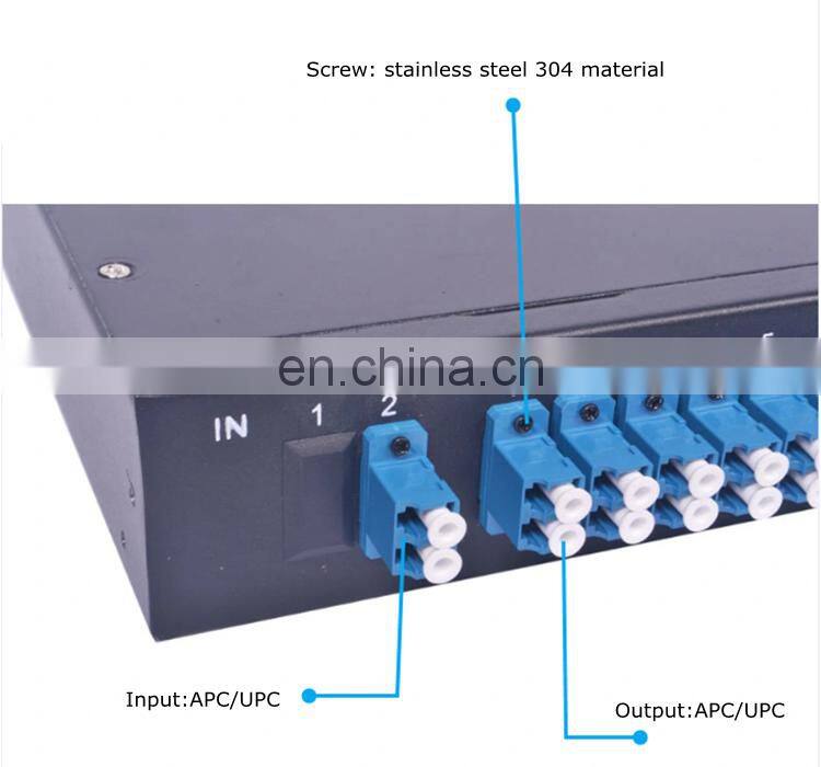 FTTH Fiber Optic Cable fixed type rack mounted type 1x16 PLC Splitter Fiber Optic internet splitter