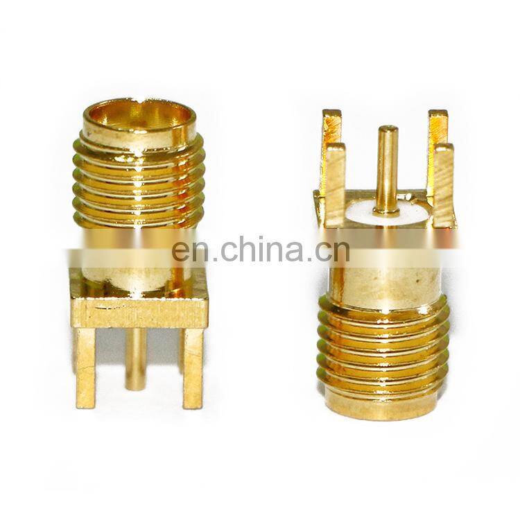 Goldplated right angle cable assembly connector sma