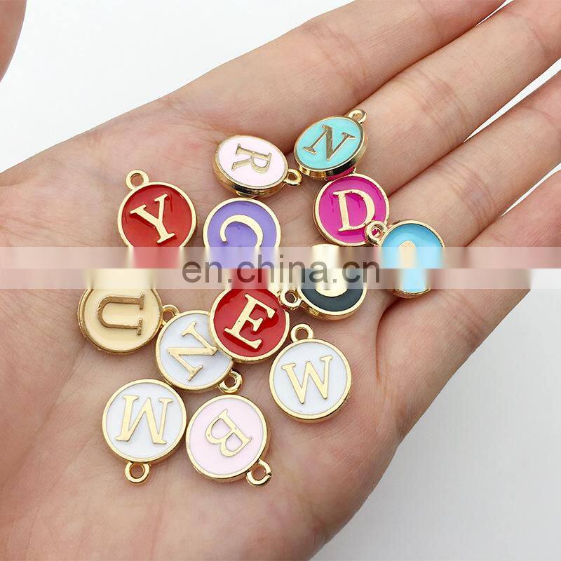 26pcs 12*14mm Alphabet Letter Enamel Charms Jewelry Handmade Pendants Jewelry Making Handmade DIY Bracelet