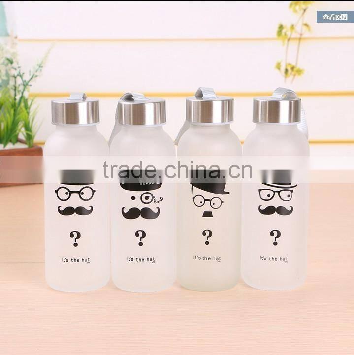 OEM 300ml frosted glass water bottle