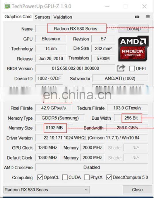 Radeon RX 580 8GB DUAL OC AMD Chipset RX580 Video Card In Stock RX590