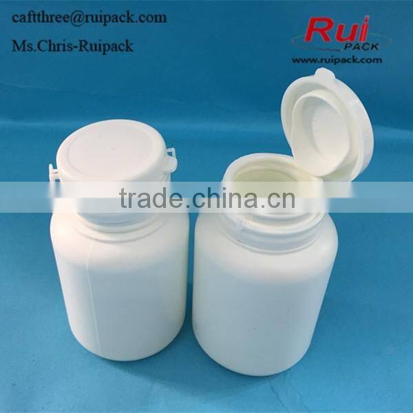 120cc black PET plastic bottle manufacturer Plastic pharmaceutical tablet bottle with flip top cap, Plastic bottle for tablets
