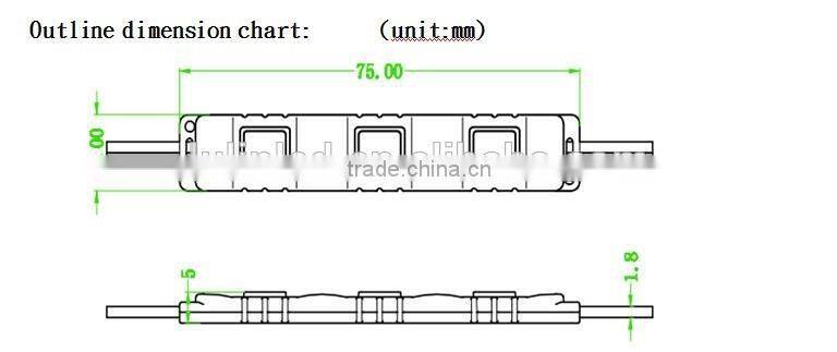 led module 5730 CE and Rohs certification Korea Samsung Injection 3 leds module with140 degree lens