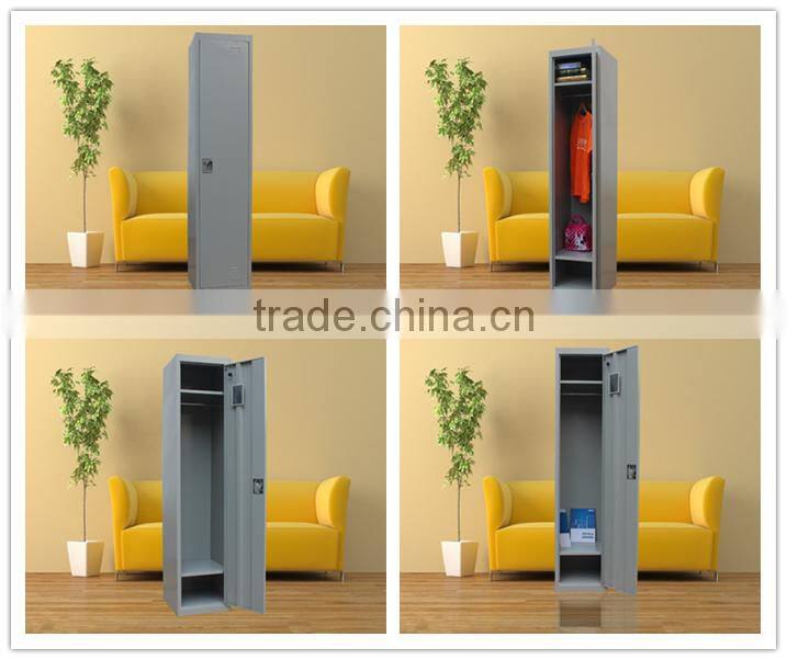 Modern Appearance Bedroom Furniture Single Door Metal Wardrobe Cabinets