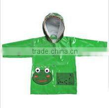 Red fashion children PU raincoats with reflective strips
