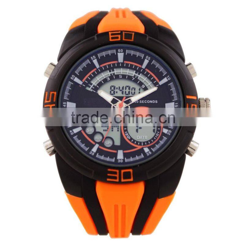 LP7641 2016 lcd multipal time zone plastic waterproof watch