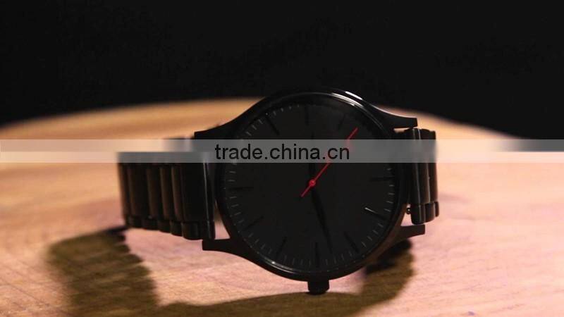 Luxury Fashion Design Black Stainless Steel Case Men Watch With Custom Logo