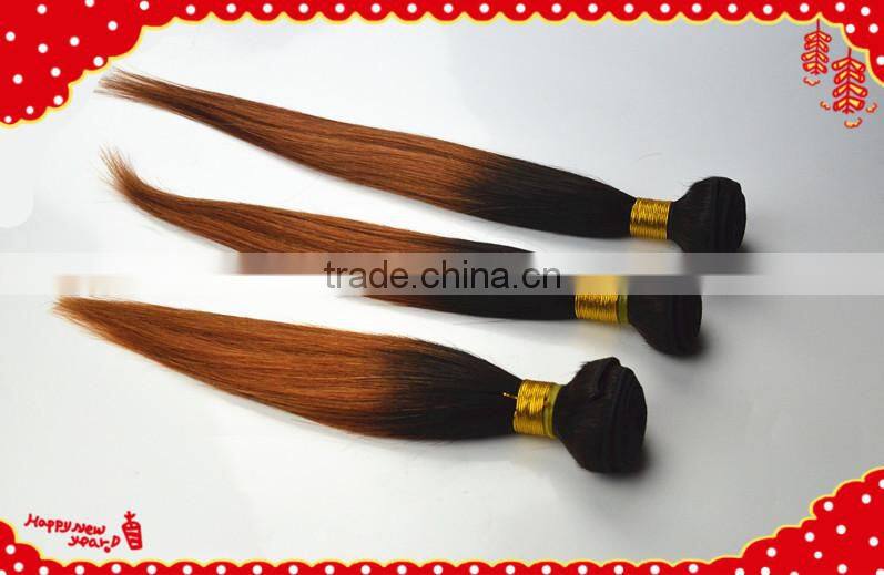 2013 Top quality brazilian cheap ombre hair extension , two tone ombre remy hair