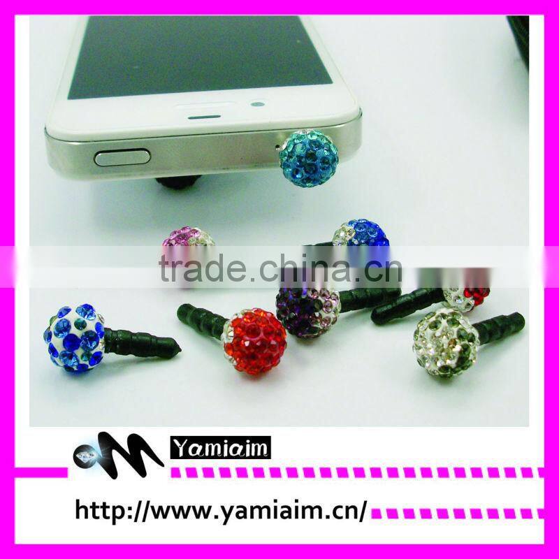 Cute rhinestone corn dust plug for iphone etc