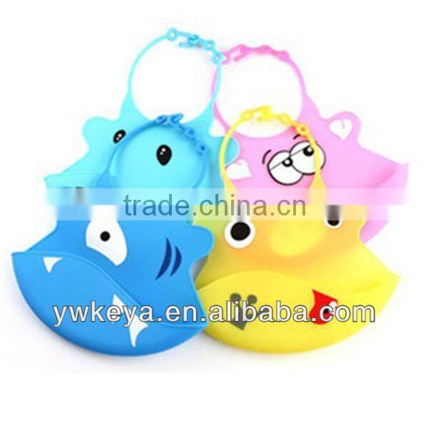 Latest design cartoon cute animal shape silicone wholesale baby bibs